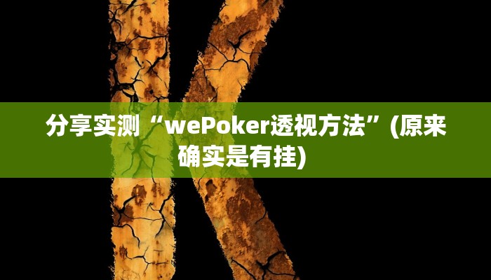 教程辅助“hhpoker透视挂”开挂辅助软件教程