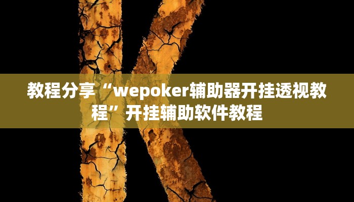 教程分享“wepoker辅助器开挂透视教程”开挂辅助软件教程