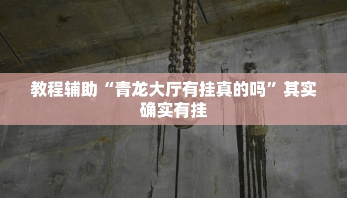 教程辅助“青龙大厅有挂真的吗”其实确实有挂