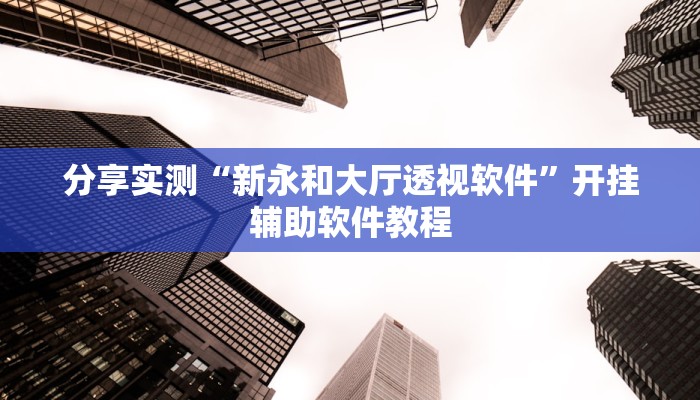 分享实测“新永和大厅透视软件”开挂辅助软件教程