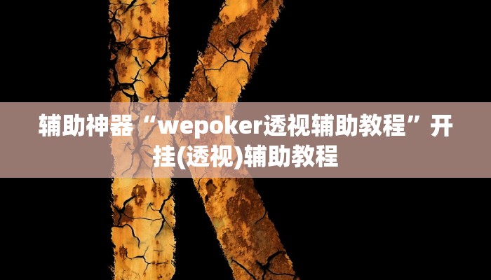 辅助神器“wepoker透视辅助教程”开挂(透视)辅助教程