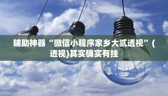 辅助神器“微信小程序家乡大贰透视”(透视)其实确实有挂
