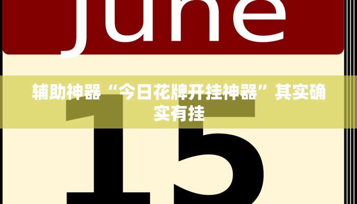 辅助神器“今日花牌开挂神器”其实确实有挂 辅助神器“今日花牌开挂神器”其实确实有挂