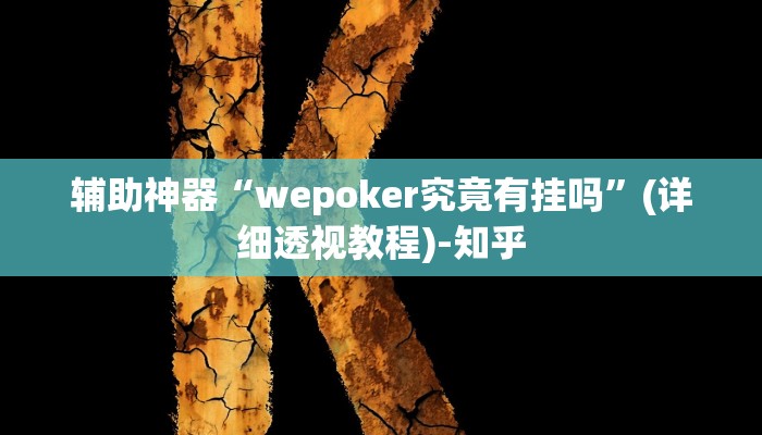 辅助神器“wepoker究竟有挂吗”(详细透视教程)-知乎