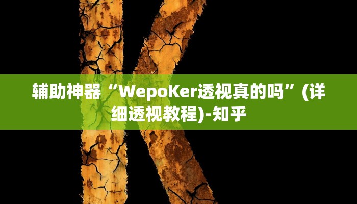 辅助神器“WepoKer透视真的吗”(详细透视教程)-知乎 辅助神器“WepoKer透视真的吗”(详细透视教程)-知乎