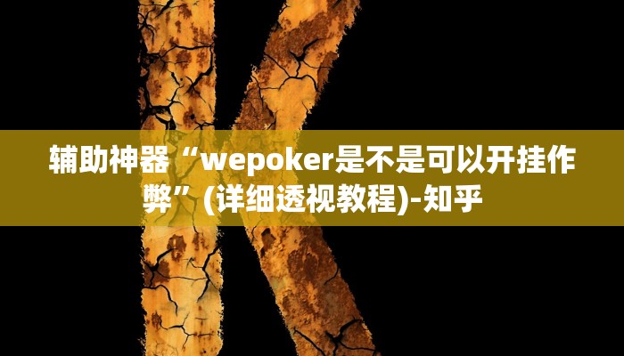 辅助神器“wepoker是不是可以开挂作弊”(详细透视教程)-知乎