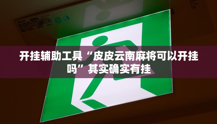 开挂辅助工具“皮皮云南麻将可以开挂吗”其实确实有挂