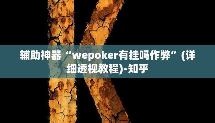 辅助神器“wepoker有挂吗作弊”(详细透视教程)-知乎 辅助神器“wepoker有挂吗作弊”(详细透视教程)-知乎