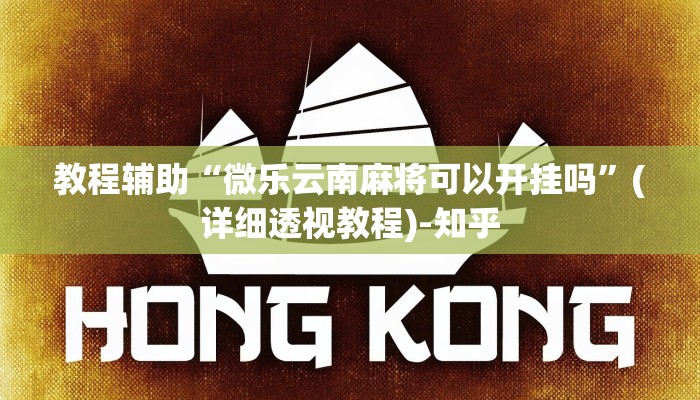 教程辅助“微乐云南麻将可以开挂吗”(详细透视教程)-知乎