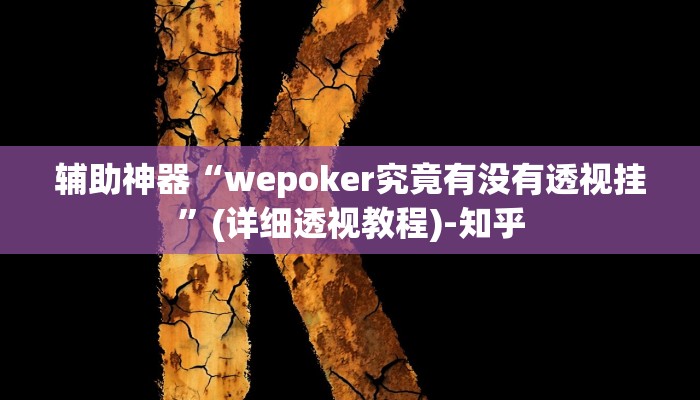 辅助神器“wepoker究竟有没有透视挂”(详细透视教程)-知乎 辅助神器“wepoker究竟有没有透视挂”(详细透视教程)-知乎