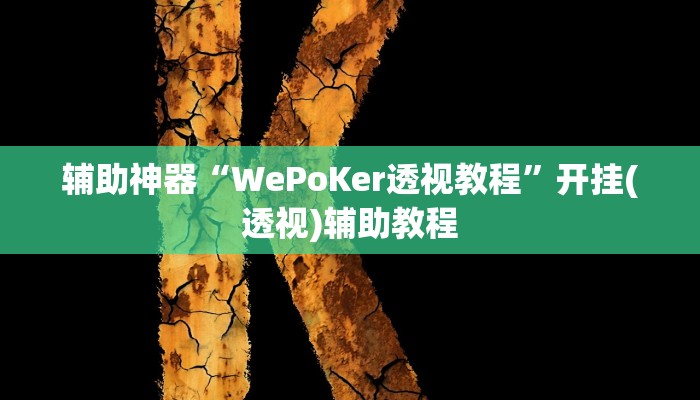 辅助神器“WePoKer透视教程”开挂(透视)辅助教程
