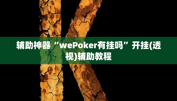 辅助神器“wePoker有挂吗”开挂(透视)辅助教程