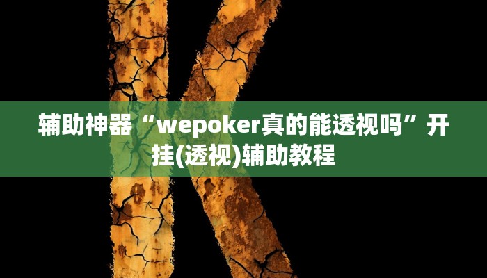 辅助神器“wepoker真的能透视吗”开挂(透视)辅助教程 辅助神器“wepoker真的能透视吗”开挂(透视)辅助教程