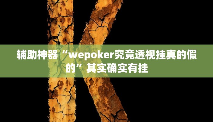 辅助神器“wepoker究竟透视挂真的假的”其实确实有挂