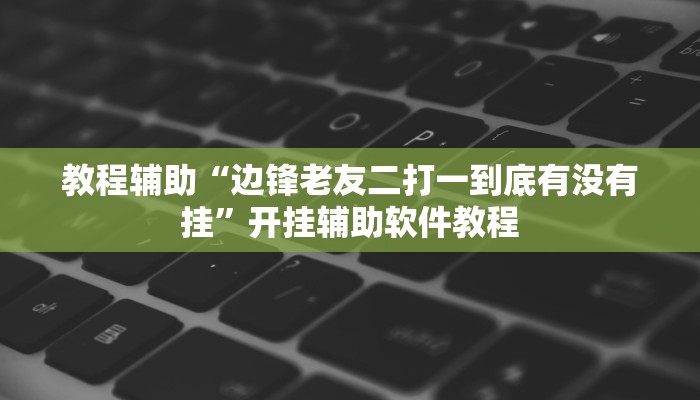 教程辅助“边锋老友二打一到底有没有挂”开挂辅助软件教程