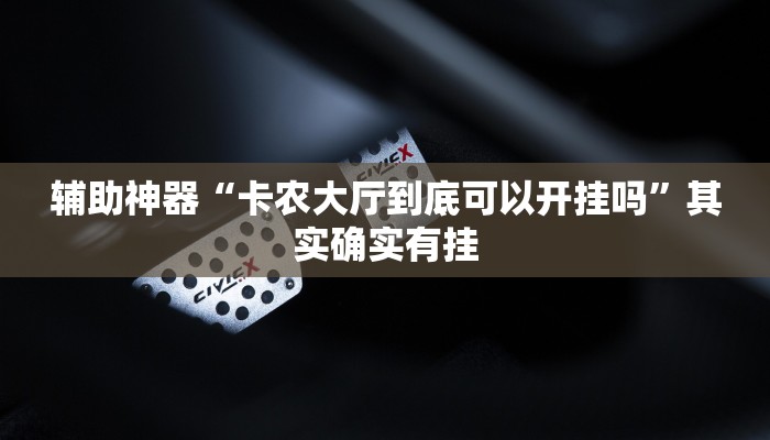 辅助神器“卡农大厅到底可以开挂吗”其实确实有挂 辅助神器“卡农大厅到底可以开挂吗”其实确实有挂