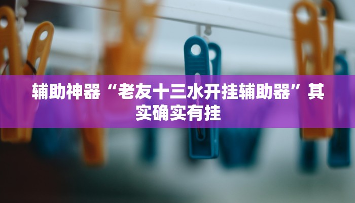 辅助神器“老友十三水开挂辅助器”其实确实有挂