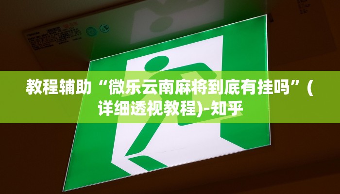 教程辅助“微乐云南麻将到底有挂吗”(详细透视教程)-知乎