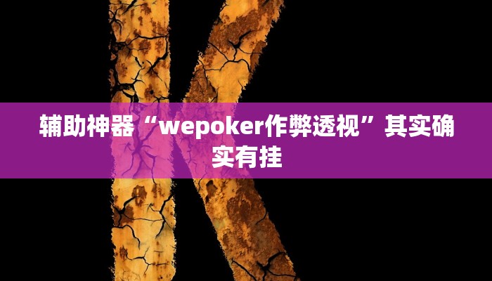 辅助神器“wepoker作弊透视”其实确实有挂
