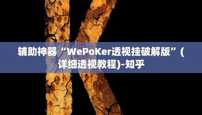 辅助神器“WePoKer透视挂破解版”(详细透视教程)-知乎 辅助神器“WePoKer透视挂破解版”(详细透视教程)-知乎