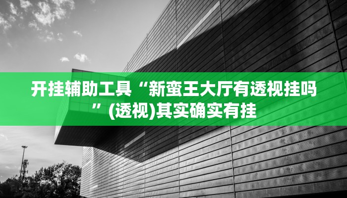 开挂辅助工具“新蛮王大厅有透视挂吗”(透视)其实确实有挂
