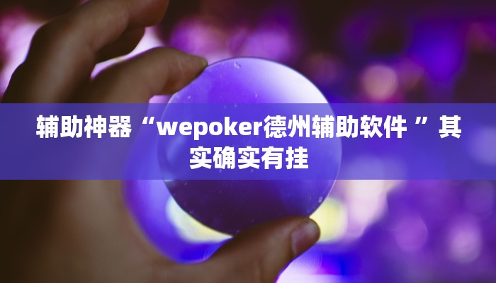 辅助神器“wepoker德州辅助软件 ”其实确实有挂