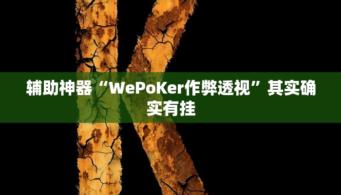 辅助神器“WePoKer作弊透视”其实确实有挂