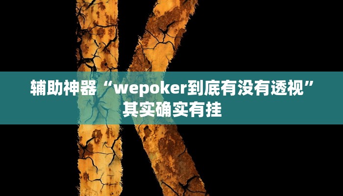 辅助神器“wepoker到底有没有透视”其实确实有挂