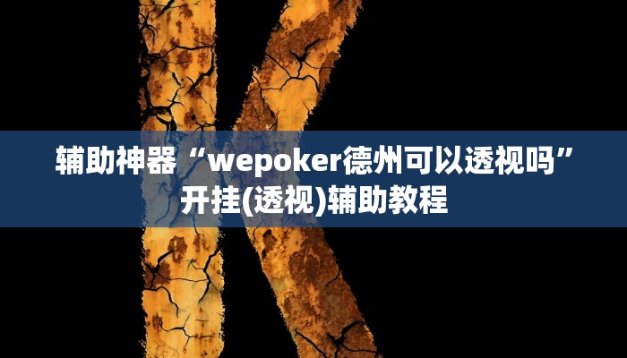 辅助神器“wepoker德州可以透视吗”开挂(透视)辅助教程