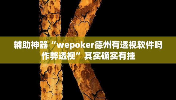 辅助神器“wepoker德州有透视软件吗作弊透视”其实确实有挂