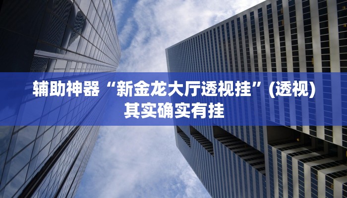 辅助神器“新金龙大厅透视挂”(透视)其实确实有挂
