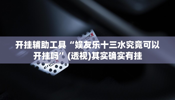 开挂辅助工具“娱友乐十三水究竟可以开挂吗”(透视)其实确实有挂