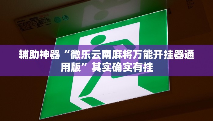 辅助神器“微乐云南麻将万能开挂器通用版”其实确实有挂