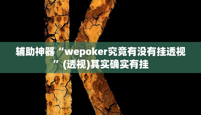 辅助神器“wepoker究竟有没有挂透视”(透视)其实确实有挂
