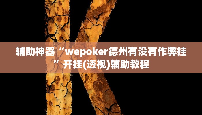 辅助神器“wepoker德州有没有作弊挂”开挂(透视)辅助教程