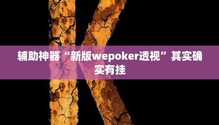 辅助神器“新版wepoker透视”其实确实有挂