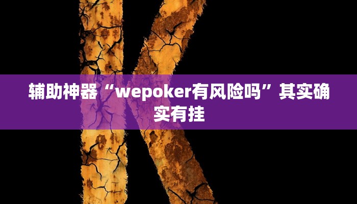 辅助神器“wepoker有风险吗”其实确实有挂
