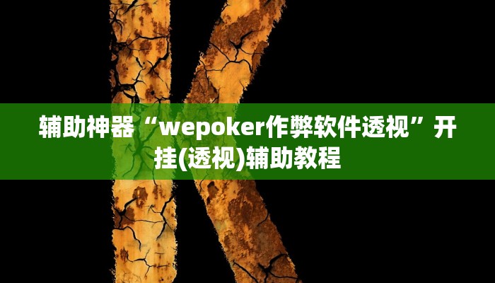 辅助神器“wepoker作弊软件透视”开挂(透视)辅助教程