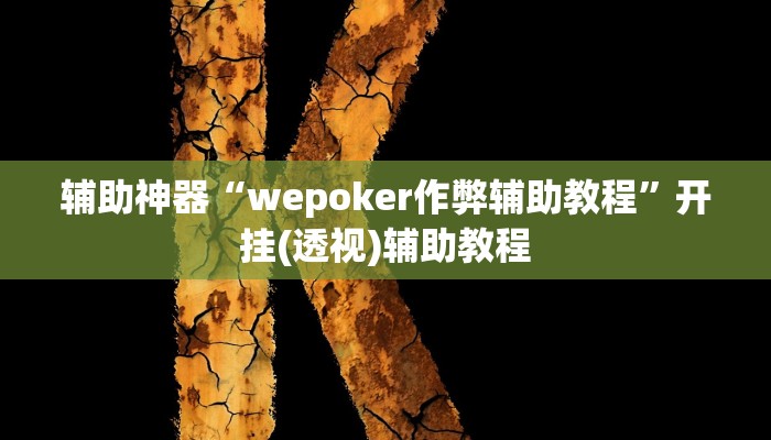 辅助神器“wepoker作弊辅助教程”开挂(透视)辅助教程