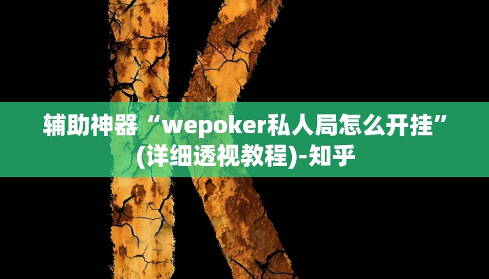 辅助神器“wepoker私人局怎么开挂”(详细透视教程)-知乎