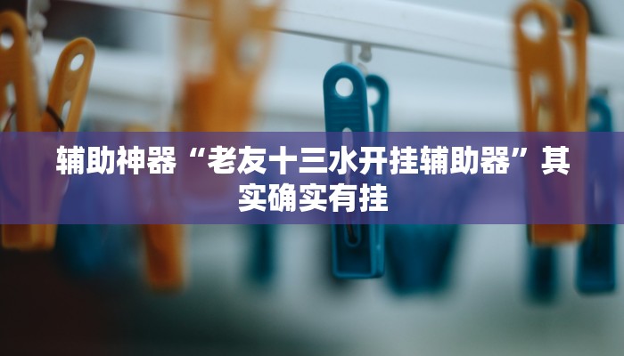 辅助神器“老友十三水开挂辅助器”其实确实有挂