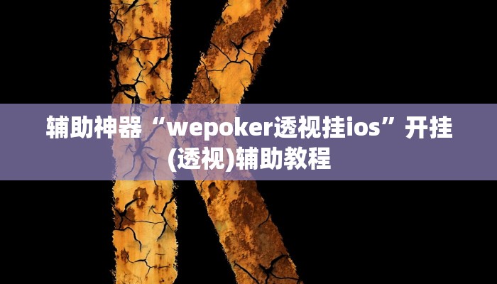辅助神器“wepoker透视挂ios”开挂(透视)辅助教程