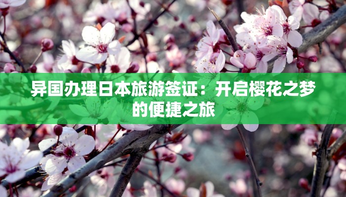 异国办理日本旅游签证：开启樱花之梦的便捷之旅