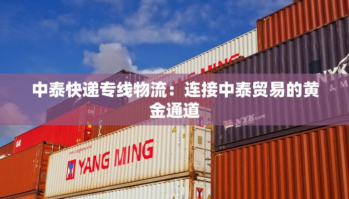 中泰快递专线物流：连接中泰贸易的黄金通道