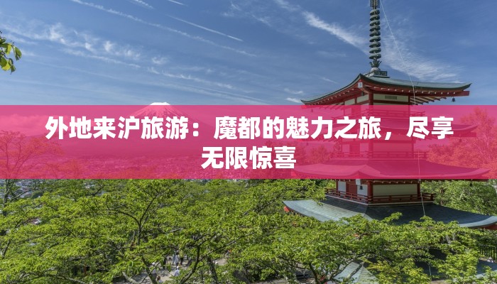 外地来沪旅游：魔都的魅力之旅，尽享无限惊喜