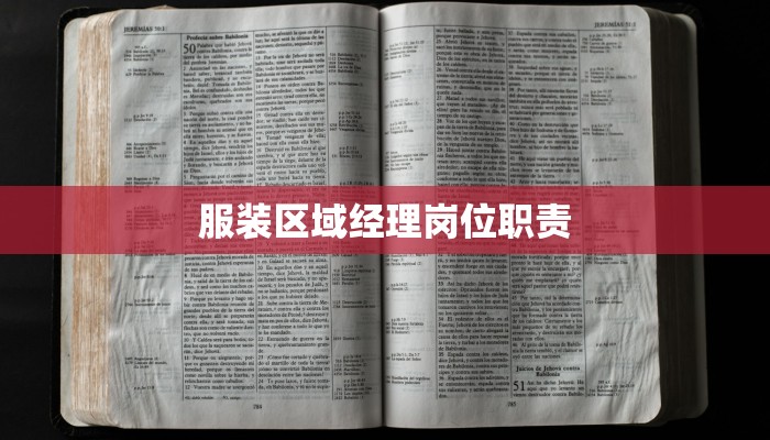 服装区域经理岗位职责