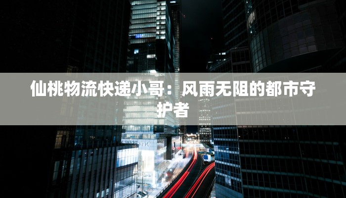 仙桃物流快递小哥：风雨无阻的都市守护者