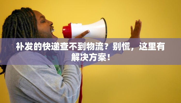 补发的快递查不到物流？别慌，这里有解决方案！