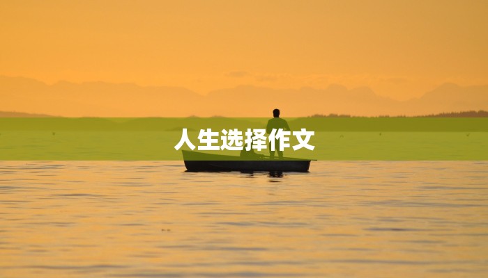 人生选择作文