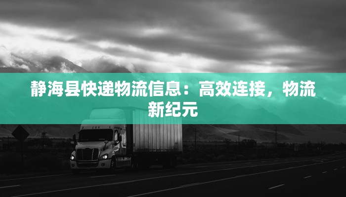 静海县快递物流信息：高效连接，物流新纪元